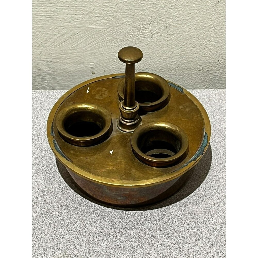 Vintage Brass Ashtray Made in Berlin Germany US Sector 1953 Bear Rare!